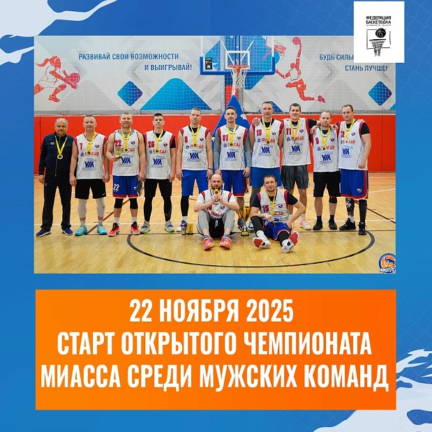 22 ноября – старт Открытого чемпионата Миасса по баскетболу 