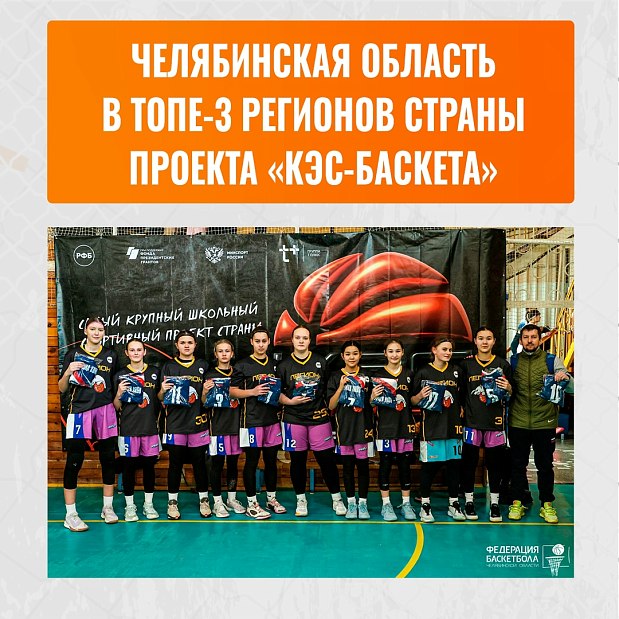 Челябинская область вошла в ТОП-3 регионов России в конкурсе школьной баскетбольной лиги 