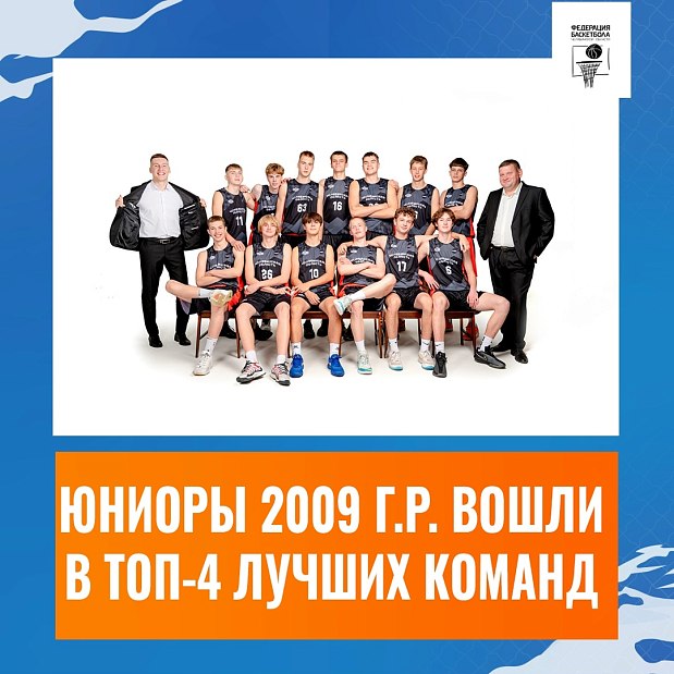 Сборная юниоров 2009 г.р. вошла в ТОП-4 лучших команд страны 