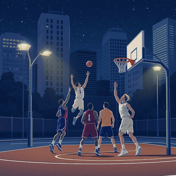 Ночь. Площадка. Баскетбол 