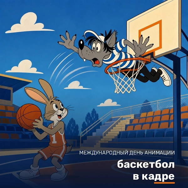 Волк залетел в баскетбольное кольцо 